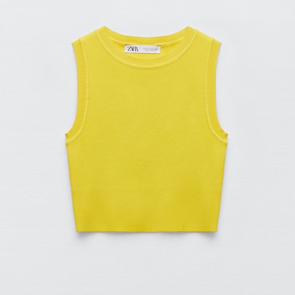 Yellow ZARA Crop Top Sz M